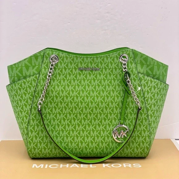 Michael Kors Jet Set Large Signature Logo Shoulder Bag - Picture 13 of 14